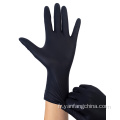 Gants noirs et moyens gants en nitrile jetables